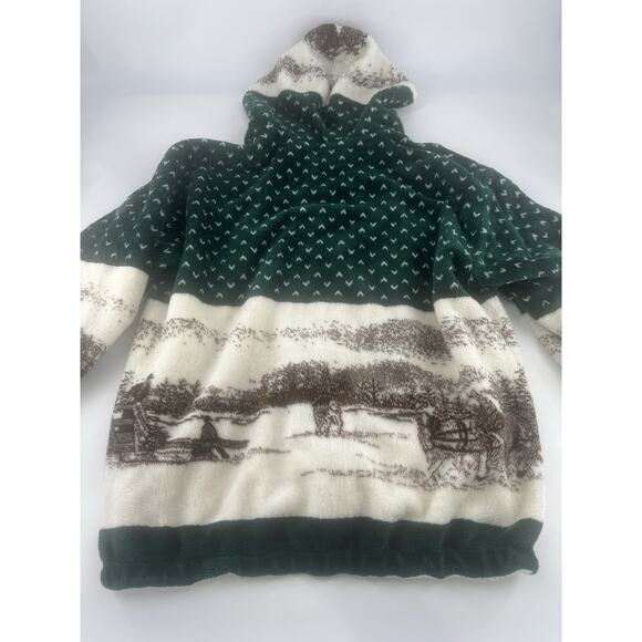 Vintage 1990s St Johns Bay Fleece Zip Up Medium Zip Cozycore Gorpcore Hooded Y2K - Picture 16 of 16